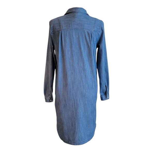 Old Navy LS Popover 100% Cotton Denim Chambray Shirtdress - Picture 4 of 14